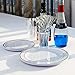 60 Pieces White Silver Plastic Plates, Heavyweight Disposable Plates,Plastic Party Wedding Plates Includes 30 Dinner Plates 10.25 Inch and 30 Salad /Dessert Plates 7.5 Inch(IOOOOO)