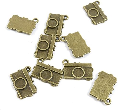 Price per 80 Pieces Jewelry Making Supply Charms Findings Filigrees M0XM8R Camera Antique Bronze Findings Beading Craft Supplies Bulk Lots