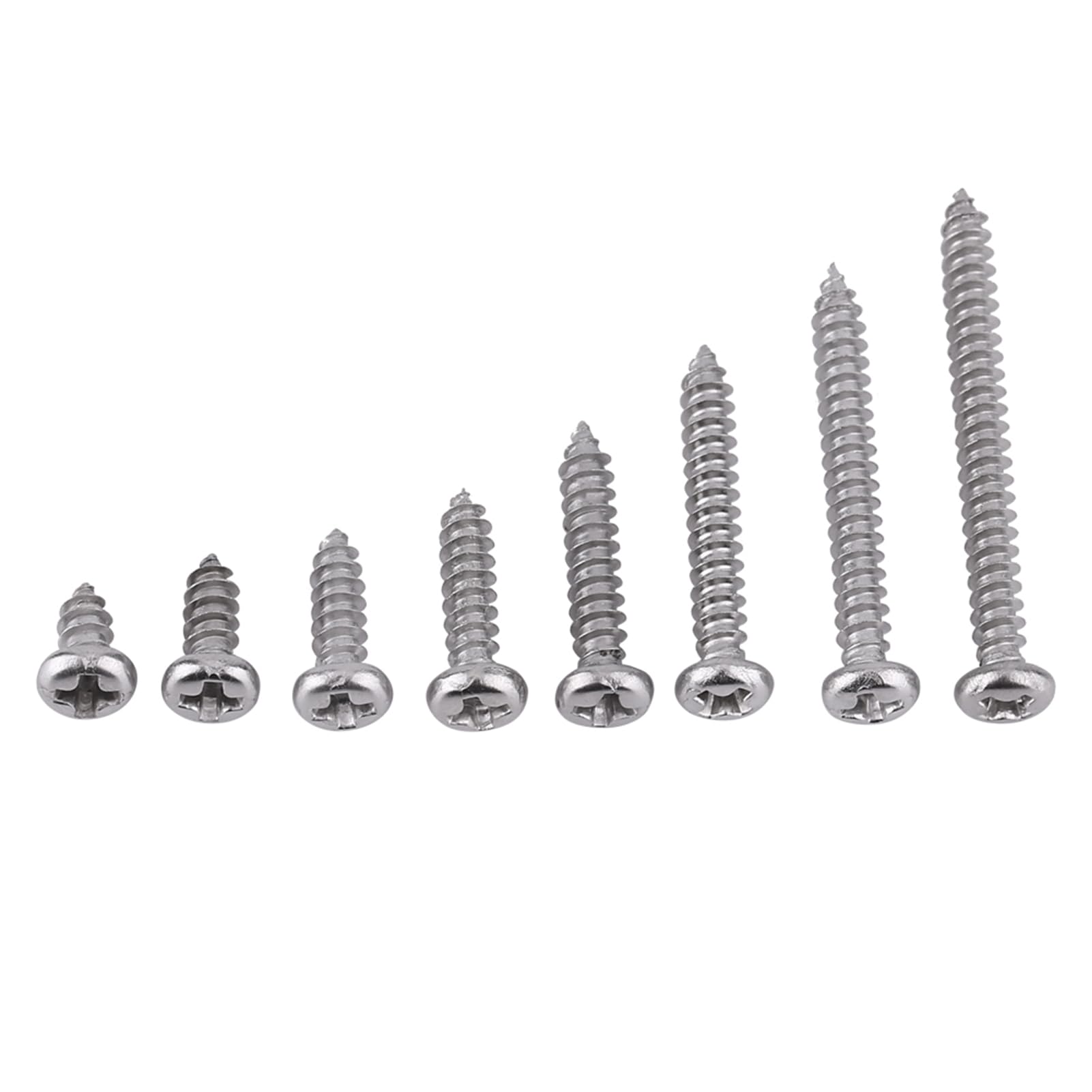 Pack of 200 Pcs SS Grade 304 Stainless Steel M3 Self-Tapping Screws Kits Lock Nut Wood Thread Nail Screw Sets(Set A)