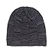 Janey&Rubbins Winter Thick Knit Fur Lined Dip Dye Stocking Beanie Hat Baggy Ski Skull Cap (Black)