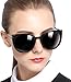 SIPLION Women's Fashion Retro Sunglasses For Women 100% Polarized UV Protection 7605 Black