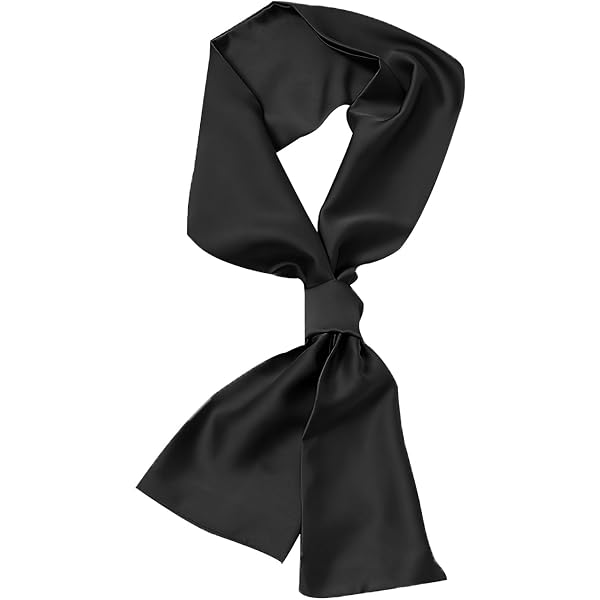 Bufanda Damasco Mujer - Sensación Sedosa Satinada | Pañuelo Largo Multifunción Para Pelo, Cuello Y Bolso | Negro Carbón Elegante