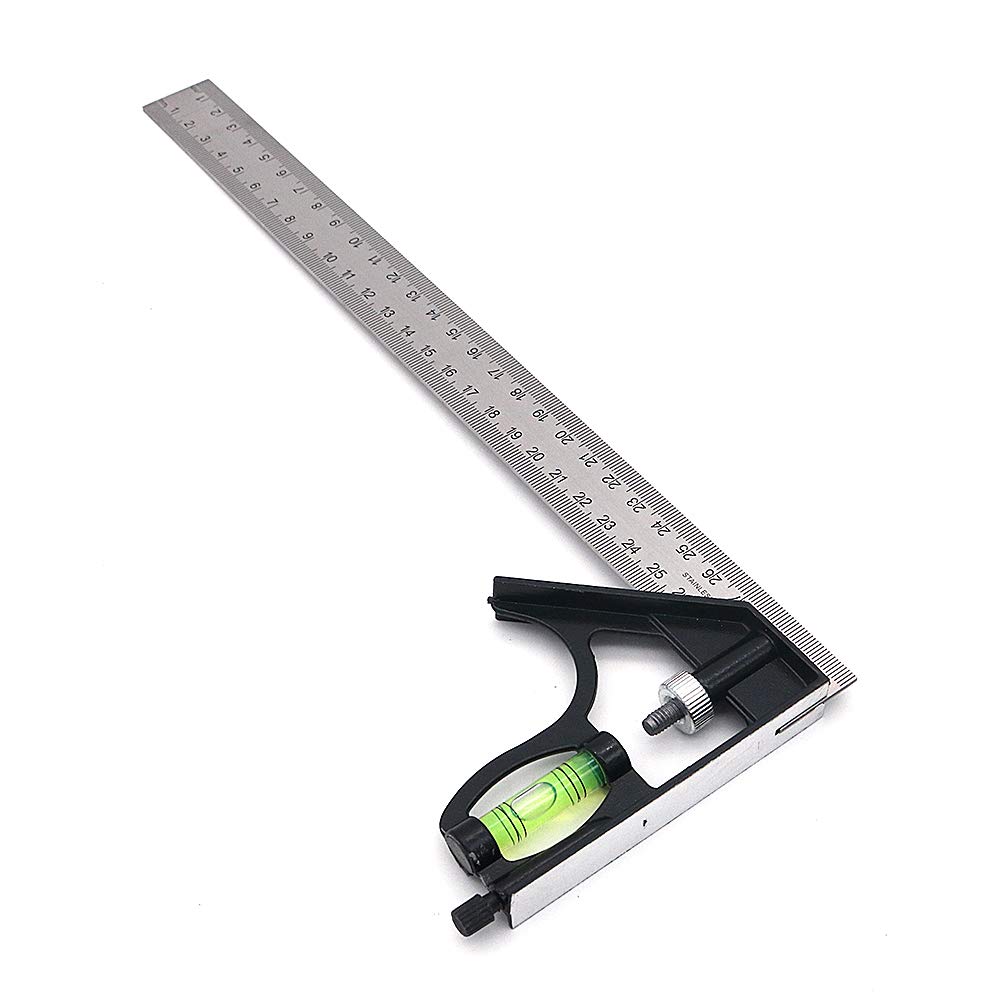 DollaTek 300mm stainless steel multi-function combination square for woodworking