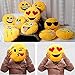 Liberty Imports 12 Pack - Large Emoji Plush Pillows, 13 Inches (32 cm) Jumbo Stuffed Cushion Pillows Bulk Bundle Set (1 Dozen)
