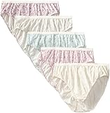Just My Size Women's 5-Pack Cotton Lace Effects Hi-Cut Panty, Assorted, 14