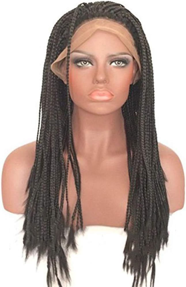 Amazon Com Ly7 Natural Black Long Synthetic Braided Lace Front