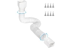 Gutterlix 1 Pack Flexible Gutter Downspout Extensions Extendable from 21" to 67", Downspout Extender Comes with Adapters, Thickened Down spout Drain Extension for Rainwater Drainage(White)