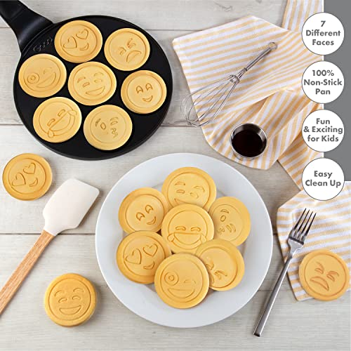 Emoji Smiley Face Pancake Pan 100 Nonstick Pan Cake Griddle w/ 7