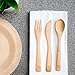 Crate Collective Bamboo Utensils Set of 4 - Kitchen Flatware Set with Fork, Spoon, Knife, Perfect for Home or Travel - Reusable Cutlery that’s Organic, Eco-friendly & Elegant