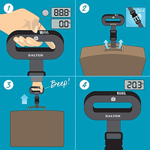 Salter Soft Touch Luggage Scale, Black