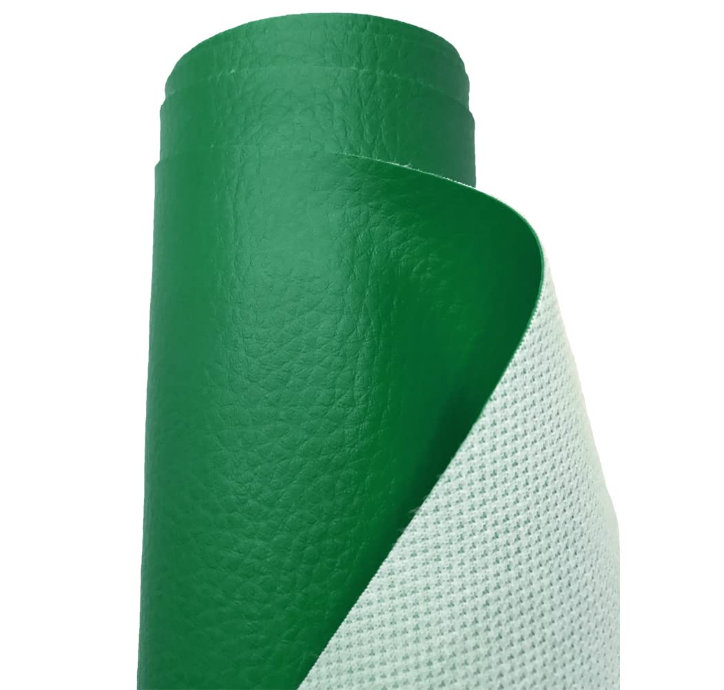 A-Express Grained Faux Leather Fabric Waterproof Heavy Duty Leatherette Vinyl Leathercloth Upholstery Textured Material - Bottle Green Half Metre 50cm x 140cm