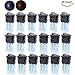 Gadgeter 20 Pcs DC 12V 20A Amps SPST On/Off/ 2 Position Terminal Round Rocker LED Toggle Switch Blue & Red with 60pcs Nylon Female Fully-Insulated Quick Disconnects Car Auto Boat Snap Switch