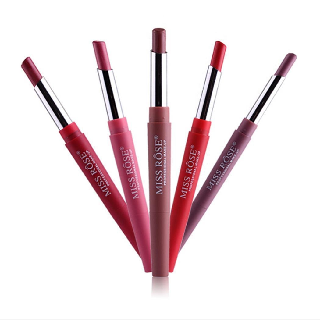 Olseti Corgy Long Lasting Waterproof Double Head Lipstick Stick and Lip Liner Makeup Tools Lipstick