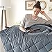 Weighted Blanket 20lbs for Adults,60 x 80Inches Twin or Full Sized Bed Heavy Blanket with 100% Soft Cotton and Glass Beads-Dark Grey