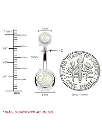 BodyJ4You - Piercing para el ombligo, acero inoxidable y circonita cúbica, 10 unidades, 14 G