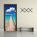 Fymural 3D Door Wallpaper Murals - Wall Stickers-Beach for Home Decoration Self-Adhesive Vinyl Removable Art Door Decals 30.3x78.7