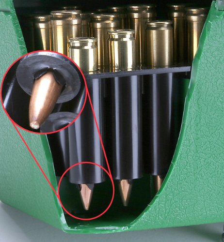 MTM 100 Round Deluxe Handled Flip-Top Rifle Ammo Case .22-250 to 58 Win Mag (Green)
