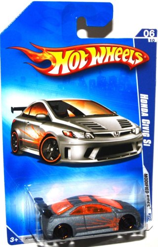 HONDA CIVIC Si Hot Wheels 2008 All Stars Series 7/10 Silver Honda Civic Si 1:64 Scale Collectible Die Cast Car #47