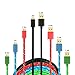 Cell Phone 4 PACKS Micro USB Cable - 6.6feet 4.9ft 3.3 ft 1.6ft With Golden Connector - Strong Braided 20AWG - 4 Colors- Hi Speed Sync And Quick Charing USB Cables For Samsung Galaxy