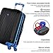 Olympia USA Apache II 22 Inch Expandable Rolling Carry On Lightweight Hardside Double 4 Wheel Spinner Luggage Suitcase with Locking System and Hidden Laptop Compartment, Black/Blue