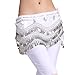 ZLTdream Women's Belly Dance Wave Shape Hip Scarf With Silver Coins