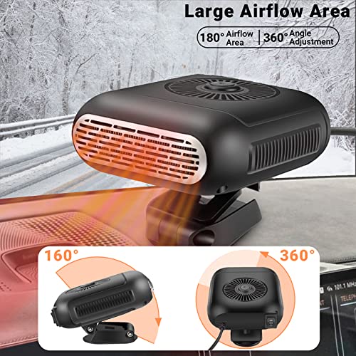 Portable Car Heater, 12V 120W Heater for Car That Plugs Into Cigarette