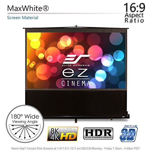 Elite Screens Manual Floor Pull Up Portable Projector Screen, 120 inch