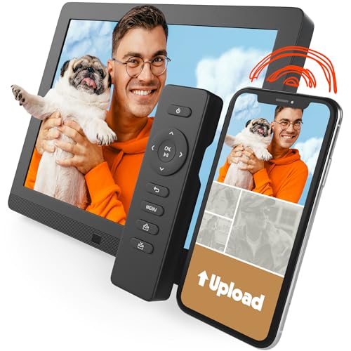 Pix Star - Digitaler Bilderrahmen 10 Zoll mit Bewegungsmelder - Großes Format mit WiFi, USB, SD Karte - Mattes, Anti-Reflex Dispaly in 4/3-2 Jahre Garantie