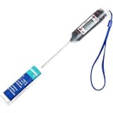 BOGZON Mini Digital Stainless Cooking Thermometer Sensor Prober, Instant-Read Thermometer for Grill, BBQ, Food, Meat, Milk, Candy/Bath Water, LCD Screen, Long Probe, Black
