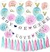 Gender Reveal Party Supplies Pink Blue Ballons/Tissue Pom Pom/Boy or Girl Banner Pink Blue Tassel Garland Birthday Party/Baby Shower Decorations/Pink Blue Decorations /Gender Reveal Decorations