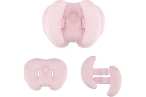 Blublu Park 2 in 1 Baby Support Pillow, Banana Shape Baby Neck Head Travel Pillow Stroller Insert Cushion for Kids, Toddler, Pink