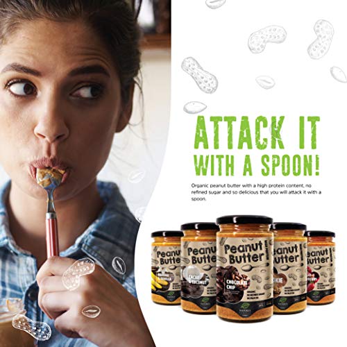 Nature's Finest Leckere 100 %-Bio-Erdnussbutter mit rohem Kakaopulver und dunklen Schokochips | 350 g | Kein zugesetzter… – Bild 3