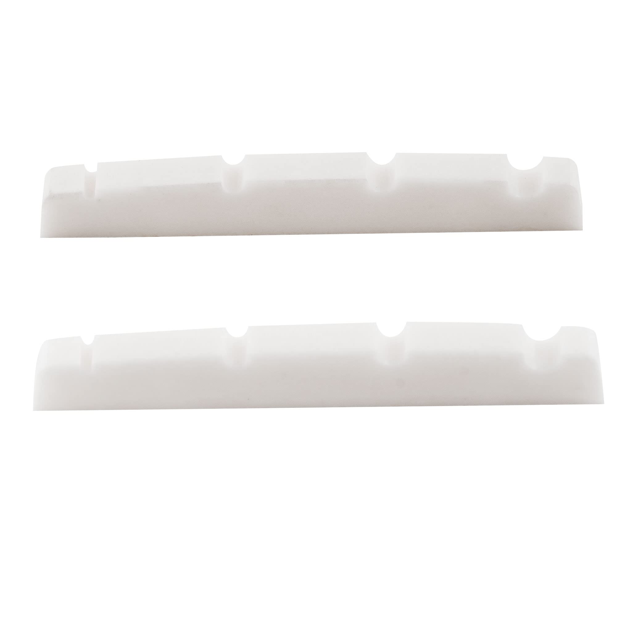 Musiclily Pro Urea Resin Plastic Slotted 42.3mm Precision Bass Nuts Flat Bottom for 4-string P Bass, White(Set of 2)