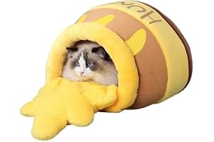 Linghe Cat Nest Honey Pot Shape Cat Sofa Bed Cute and Comfortable Pet Cat House Can Be Inverted Multifunctional Soft Pet Bed 