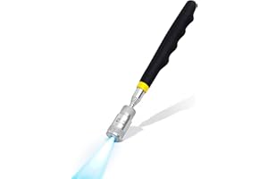 Rechabite 1 Piece 8LBs Telescoping Magnetic Flashlight Pickup Tool with 3 LED Lights, Magnet Stick Rod Extendable 7.5" to 31" for Men, Birthday, Father's Day, Christmas Gift