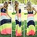 Yonala Women's Strapless Top Color Block Shirring Waist Maxi Long Chiffon Dress Colorful Medium