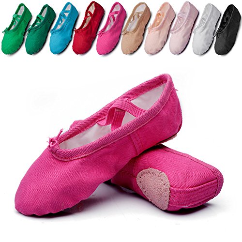 Canvas kid ballet dancing yoga performance flats,rose,toddler,8m …