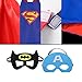 Dress up Costume Cape and Mask Set with Matching Shaped Rubber Wristbands and 1 Drawstring Bag for Kids, Birthday Party Children(8pcs for boy)