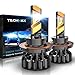 TECHMAX H13 LED Headlight Bulbs,Cree Chips 12000Lm 6500K Xenon White Extremely Bright 9008 Conversion Kit of 2