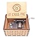 Moana Music Box Hand Crank Musical Box Carved Wooden,Play The Theme Song of Moana,Brown