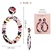 Mottled Circle Hoop Acrylic Resin Dangle Statement Earrings for Women