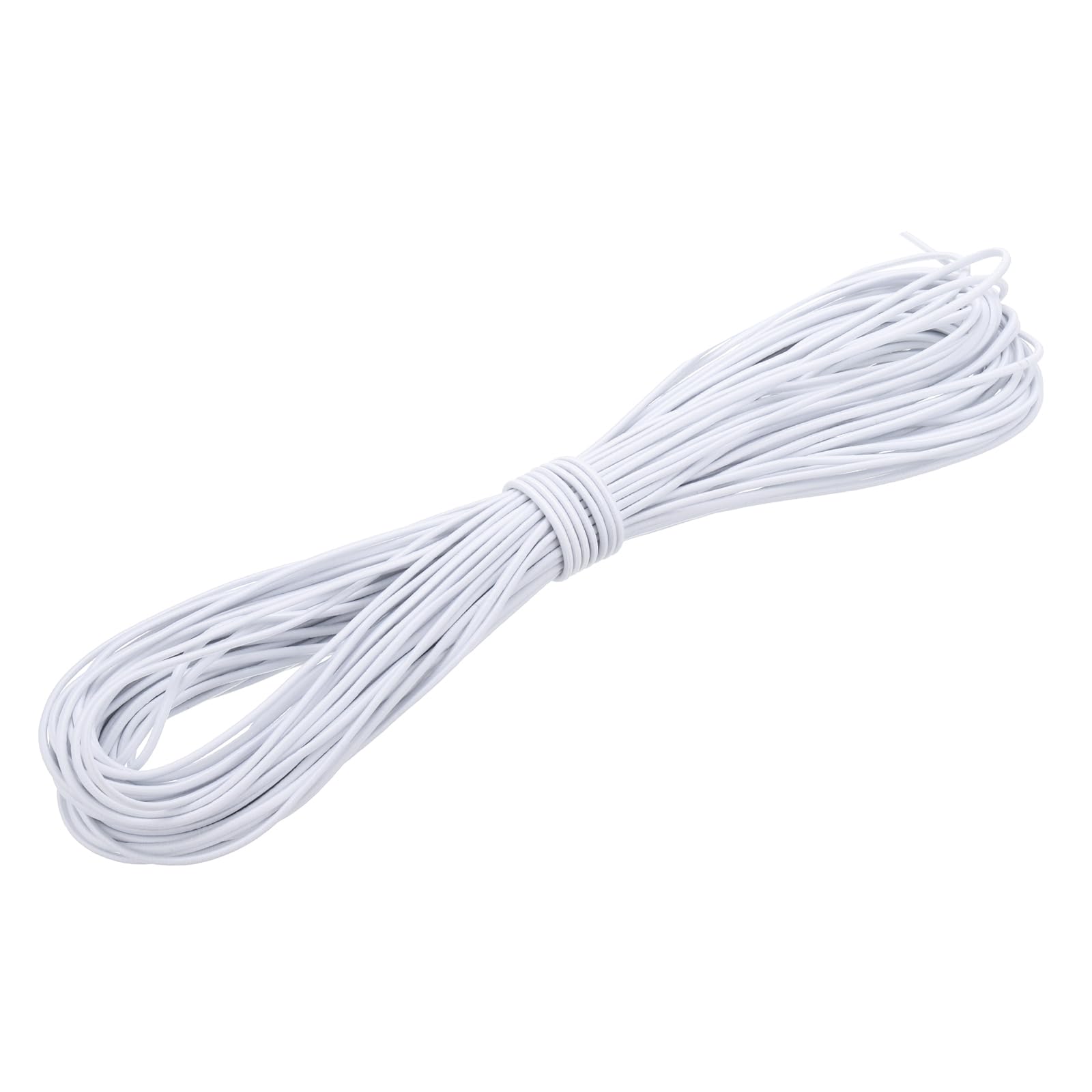 PATIKIL 1/8" x 98' Bungee Shock Cord, 3mm Thick Kayak Stretch String Rope Heavy Elastic Rope Marine Tie-Down Strap for Kayaking Boating Camping, White