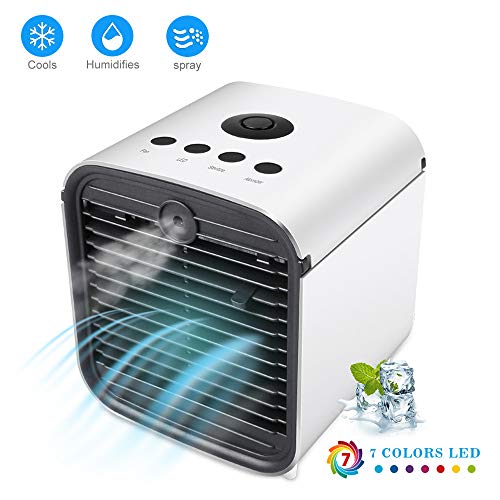 NBKLS Cooling Fan, Mini air Conditioning Fan humidifier Fan USB Rechargeable Desktop Water Cooled Blower Conditioner Hair Fan Fog Cooler