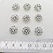 AngHui ShiPin 50pcs 12mm Round Rhinestone Buckle Buttons Slider for Sew On Silver Plated Alloy Rhinestone Button Flatback Crystal Button for Baby Hair Accessories Christmas Buttons