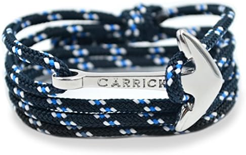 Carrick – Nautical Bracelet Unisex Adjustable – Genoa in Anchor Silver – Steel AISI 316 And Polyester High Tenacity