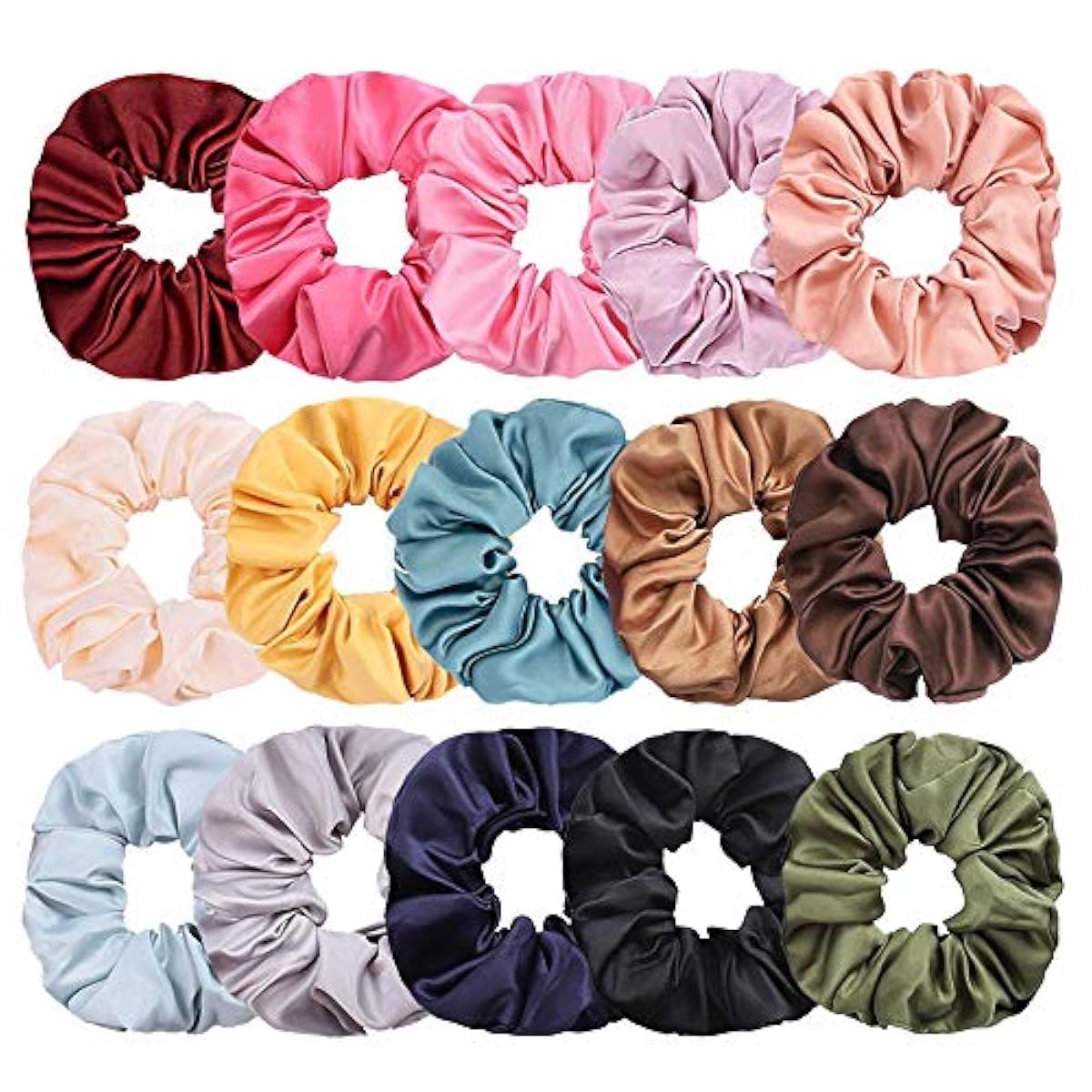 Satin Hair Scrunchies 15 Colors Large Premium Elastic Hair Bobbles Ponytail eBay