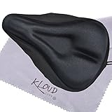 KLOUD City Black Soft Gel Relief Bike Saddle Seat Cushion Pad Cover (Straight and Triangle Groove)