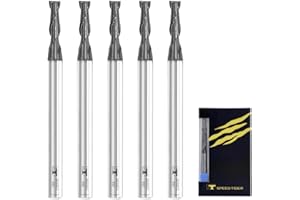 SPEED TIGER Micrograin Carbide Square End Mill - 2 Flute - ISE3/32 2T (5 Pieces, 3/32") - for Milling Alloy Steels, Hardened Steel, Metal & More – Mill Bits Sets for DIYers & Professionals