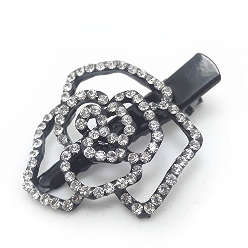 Meilliwish Rose Flower Alligator Hair Clip Hairpin(A30)(White)