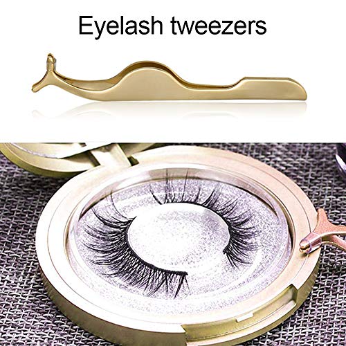 Magnetic Eyeliner and Magnetic Eyelash Kit, No Glue Reusable Silk False Lashes, Magnetic Eyelash Kit With Mirror and Tweezers